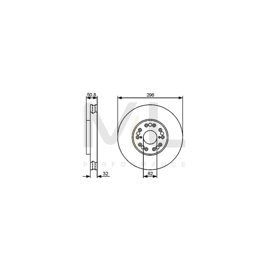 BOSCH 0 986 479 429 Brake Disc Vented, Coated | ML Performance Car Parts