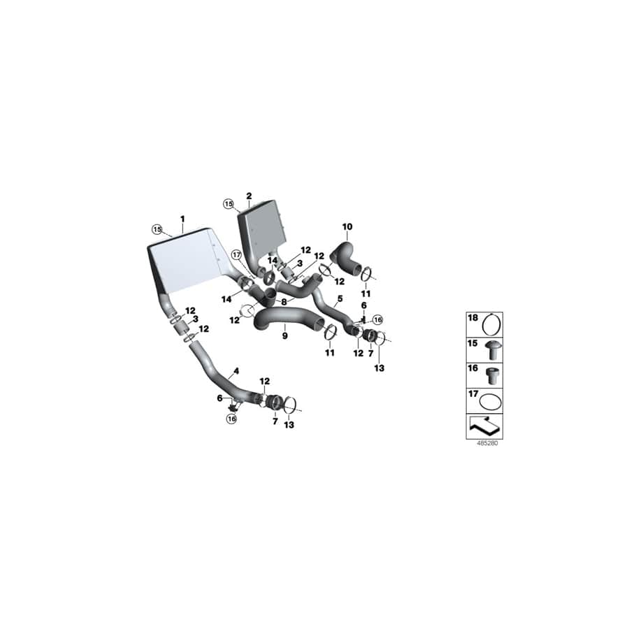 Genuine BMW 17117750574 Oval-Head Machine Screw, Black M5X10 10.9 (Inc. M6 GT3)