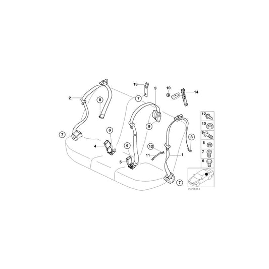 Genuine BMW 72148263061 E53 Bracket, Child Seat Fastening (Inc. X5)