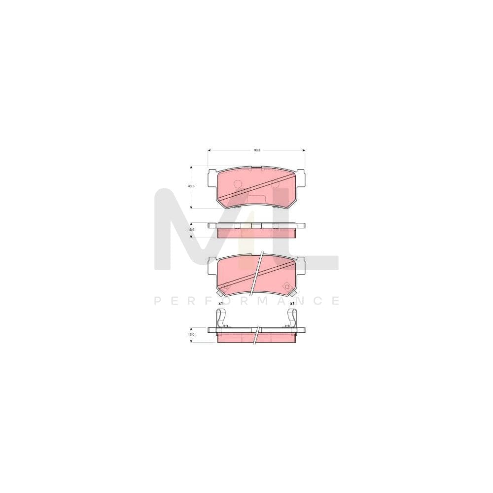 TRW Gdb3382 Brake Pad Set With Acoustic Wear Warning