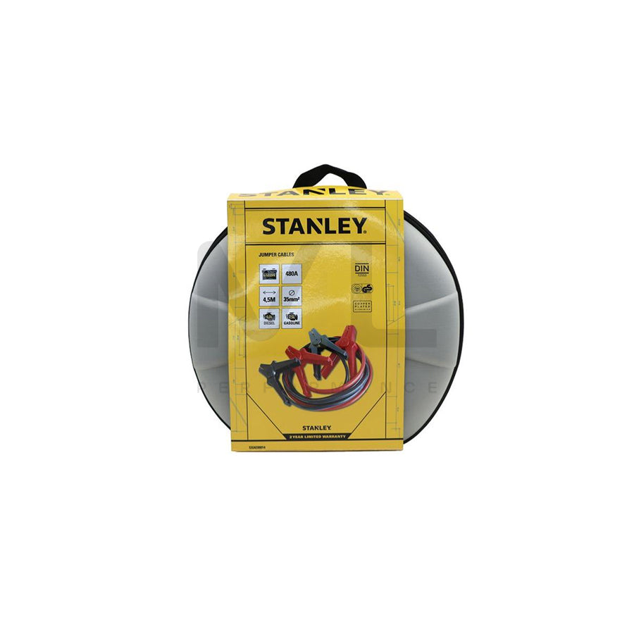 Stanley SXAE00014 Jump leads with plastic pliers, with overvoltage protection, with storage bag, 480A, Voltage: 12, 24, 6V