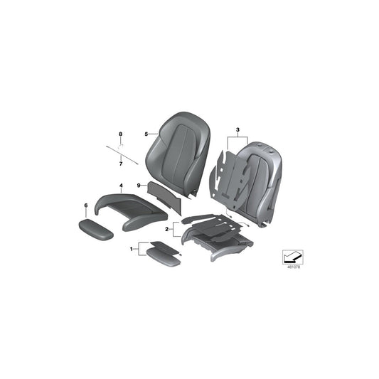 Genuine BMW 52107945919 F39 Foam Pad For Thigh Bolster (Inc. X2 M35iX, X2 20i & X2 25dX)