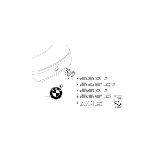 Genuine BMW 51147064056 E63 E64 Label - 645CI - (Inc. 645Ci)