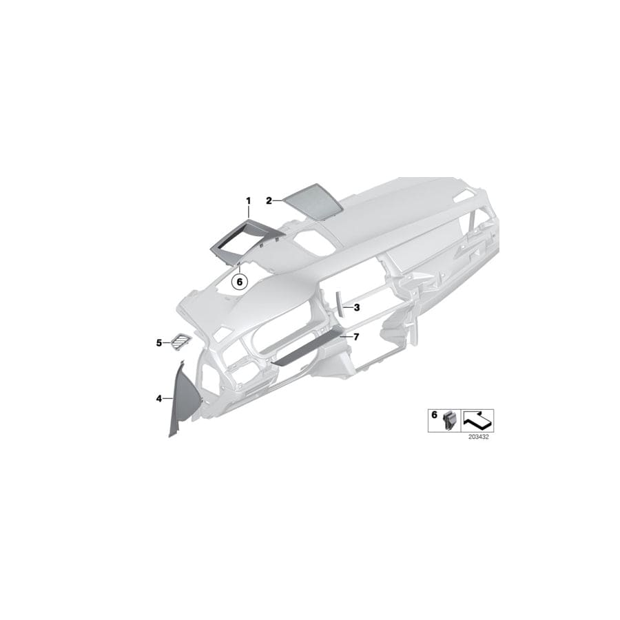 Genuine BMW 51459142651 Cover For Instrument Panel (Inc. 530dX, 528i & 550iX 4.0)