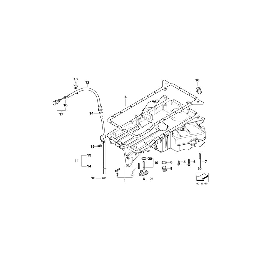 Genuine BMW 11437795746 E65 Guide Tube, Top (Inc. 745d)