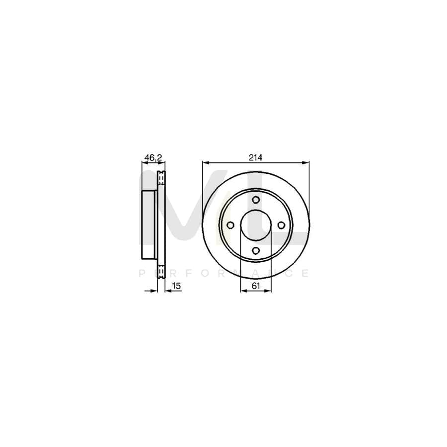 BOSCH 0 986 478 637 Brake Disc Internally Vented, Vented, Oiled | ML Performance Car Parts