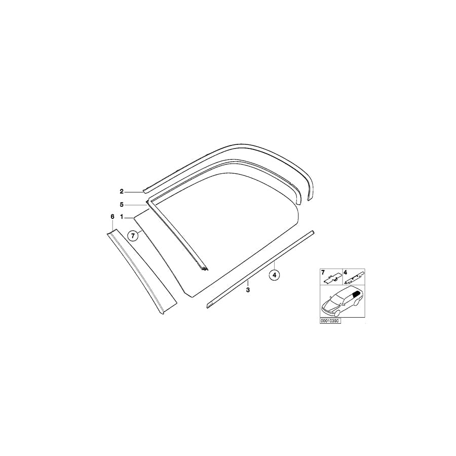 Genuine BMW 51368205823 E39 Left Rear Moulding CHROM (Inc. 540i, 525d & 530d)