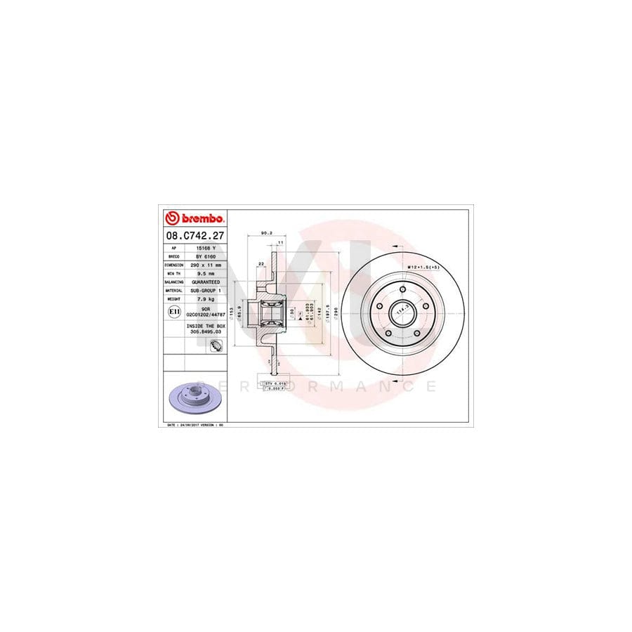 brembo-08-c742-27-brake-disc-solid-with-abs-sensor-ring-with-bolts-screws-with-wheel-bearing-set