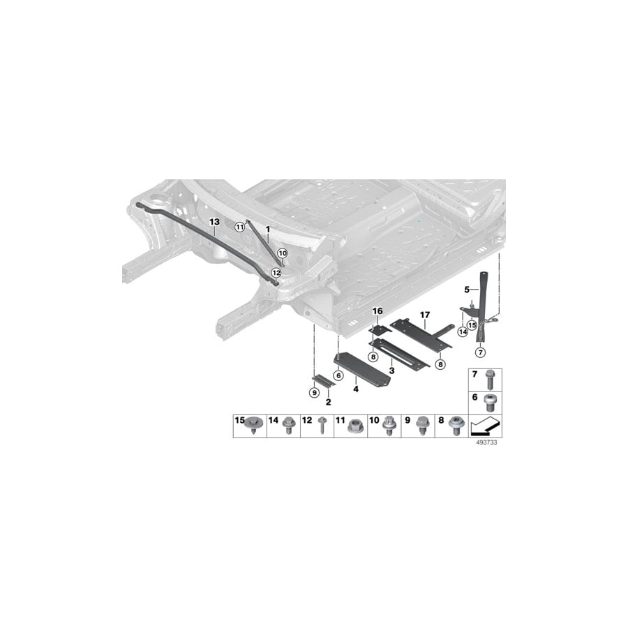 Genuine BMW Mini 51717286926 F46 F48 Connecting Member, Rear Tunnel (Inc. X1 20d, Cooper D & 216i)