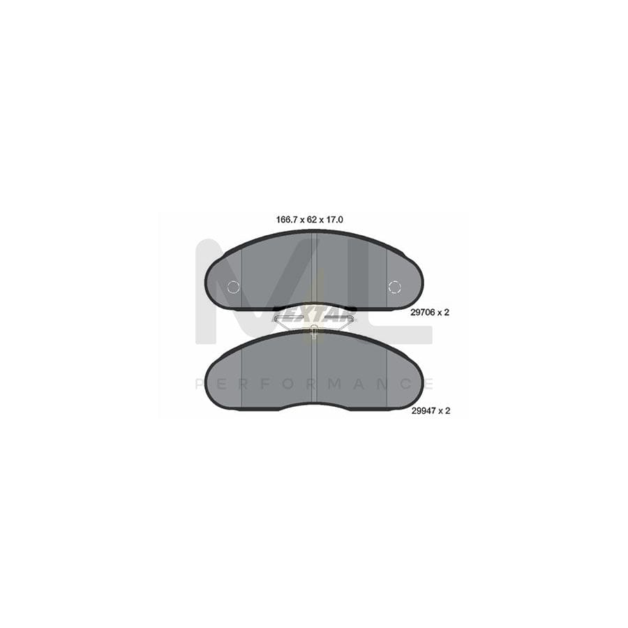TEXTAR 2970602 Brake pad set not prepared for wear indicator