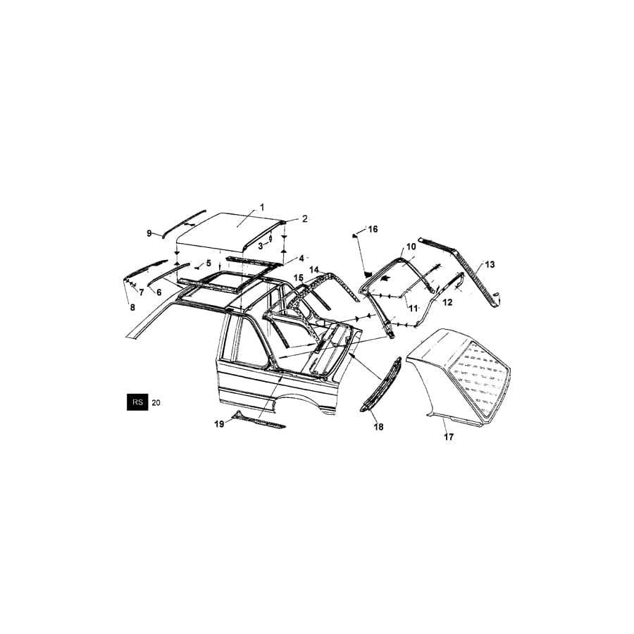 Genuine BMW 54210006299 E21 Outer Cover For Hardtop TEXTIL SCHWARZ (Inc. 318, 318i & 323i)