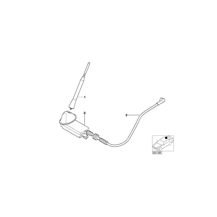 Genuine BMW 61118384066 E36 Antenna Cable 4500mm (Inc. Z3)