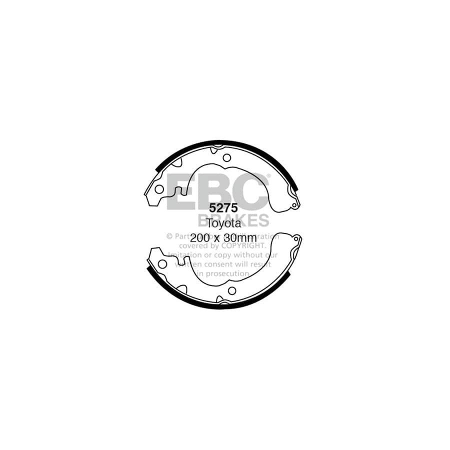 EBC 5275 Toyota Rear Brake Shoes (Inc. Corsa, Starlet, Tercel) 1 | ML Performance UK Car Parts