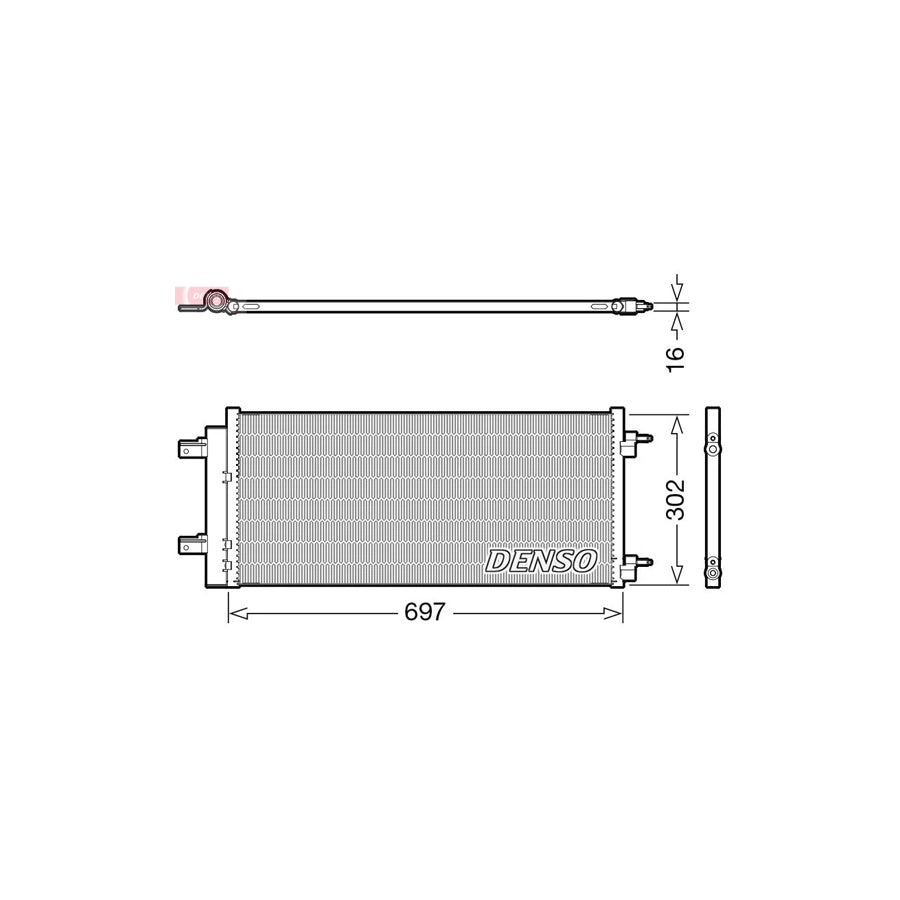 DENSO DCN20044 Air Conditioning Condenser for Opel Astra