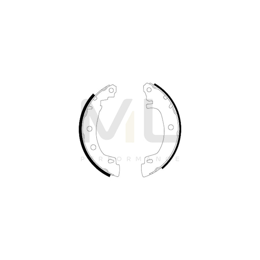 HELLA 8DB 355 001-891 Brake Shoe Set for RENAULT MEGANE without handbrake lever, with accessories | ML Performance Car Parts