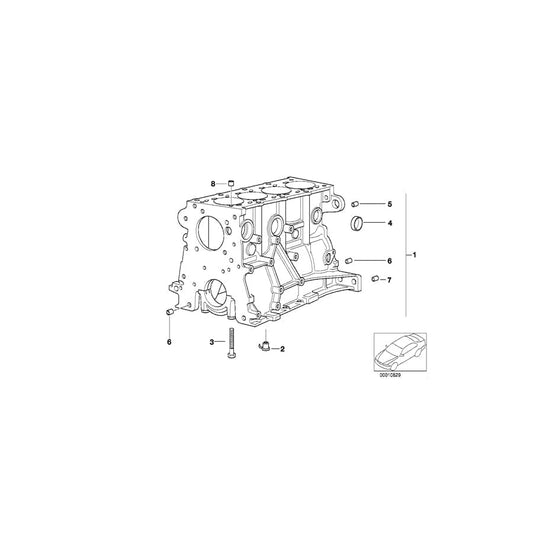 Genuine BMW 11111712975 E36 E46 Engine Block With Piston (Inc. 316i 1.9, 318i & Z3 1.9)