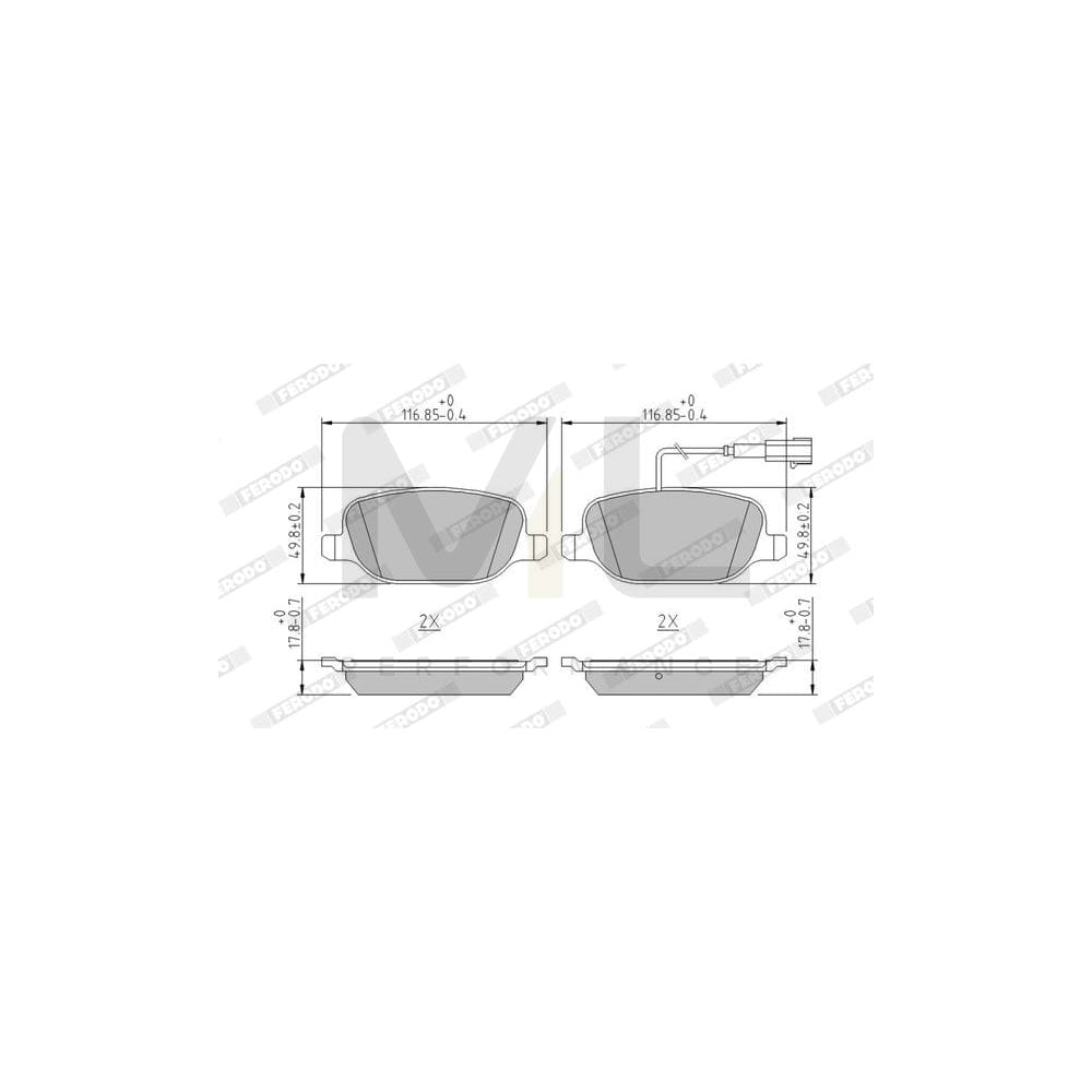 Ferodo Premier FDB4337 Brake Pad Set for Alfa Romeo Giulietta Incl. Wear Warning Contact, Without Accessories