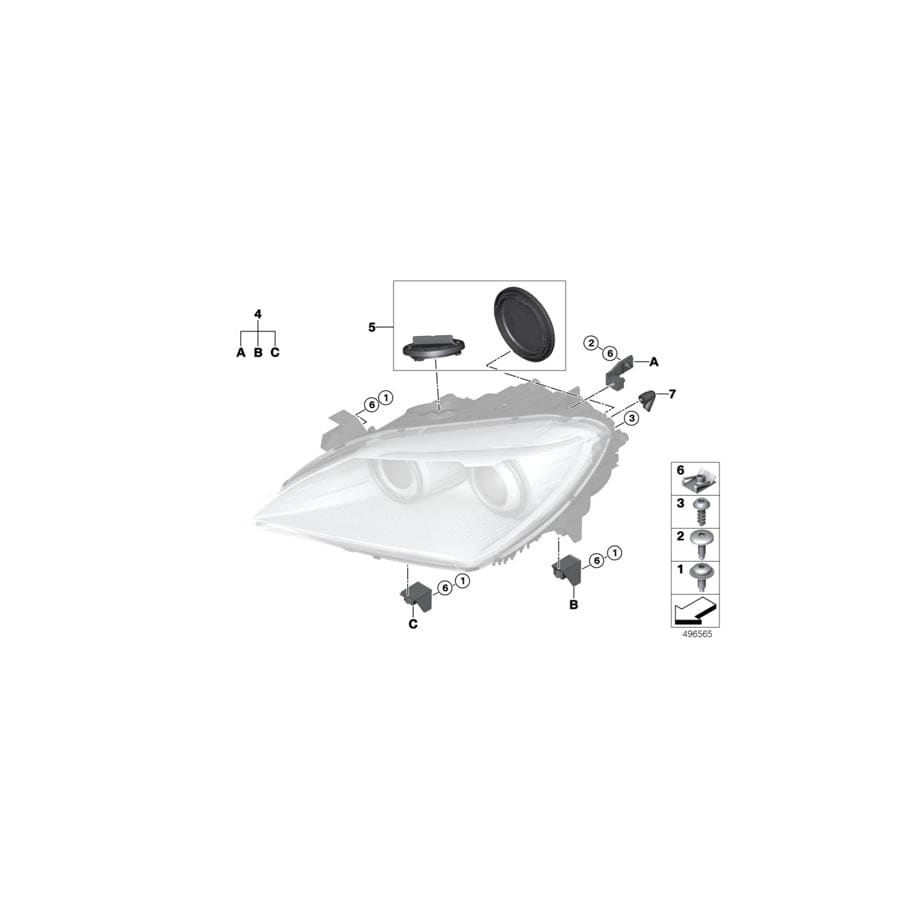 Genuine BMW 63117453907 F12 F13 F06 Set Of Headlight Covers (Inc. M6 GT3, 640d & M6)