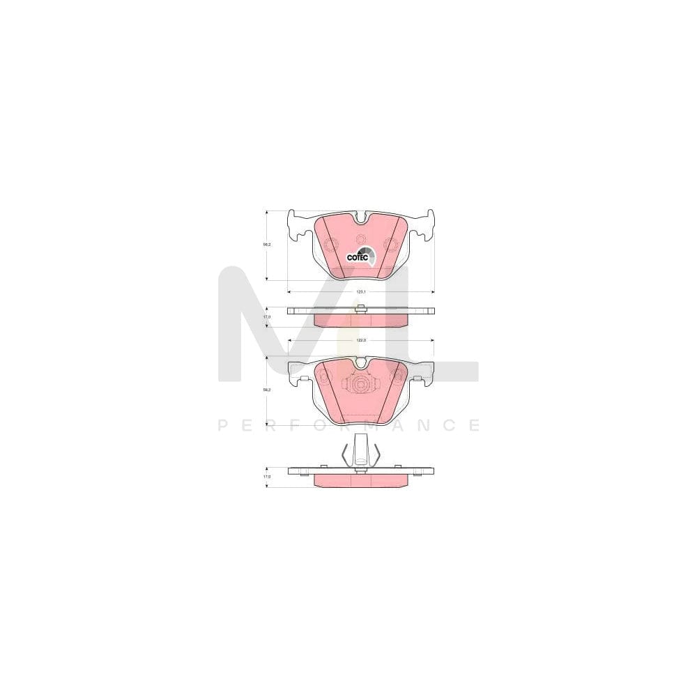 TRW Cotec Gdb1499 Brake Pad Set For Bmw 7 (E65, E66, E67) Prepared For Wear Indicator