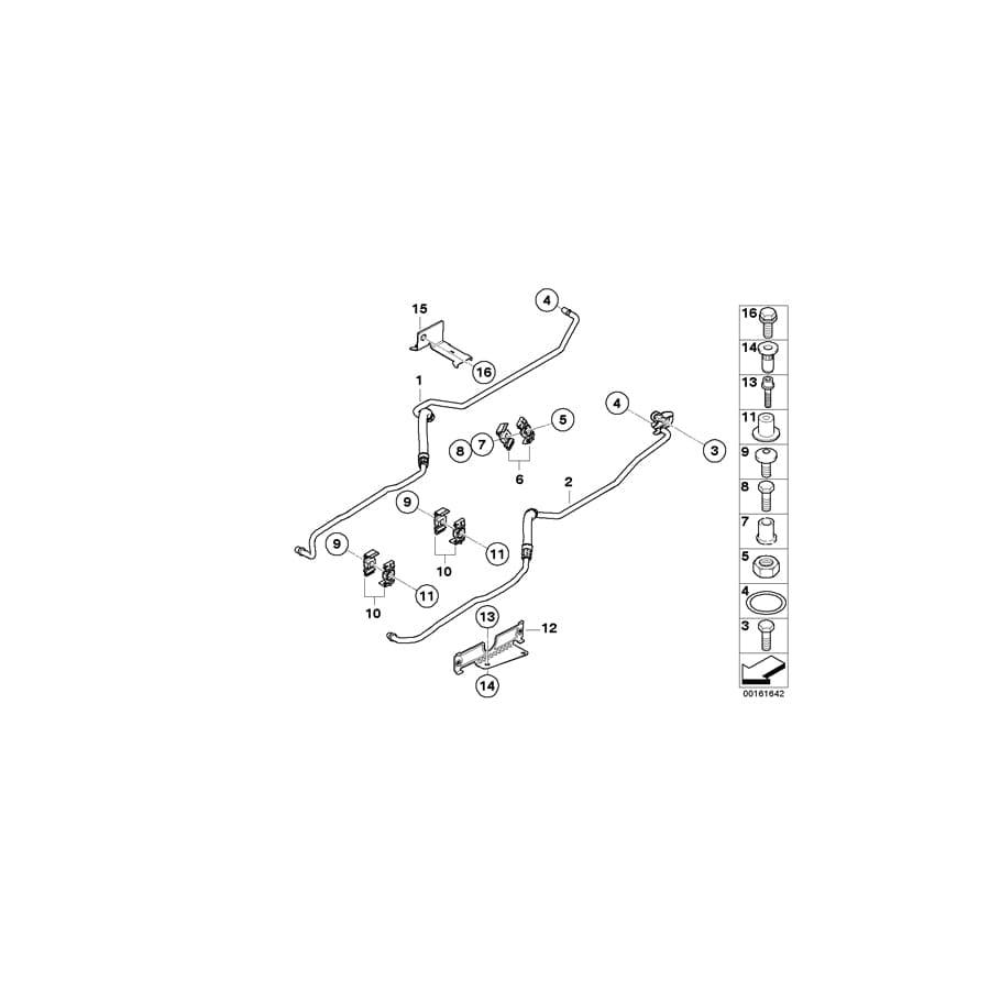 Genuine BMW 17117560992 E60 E61 Bracket, Oil Cooler Line (Inc. 535xi)