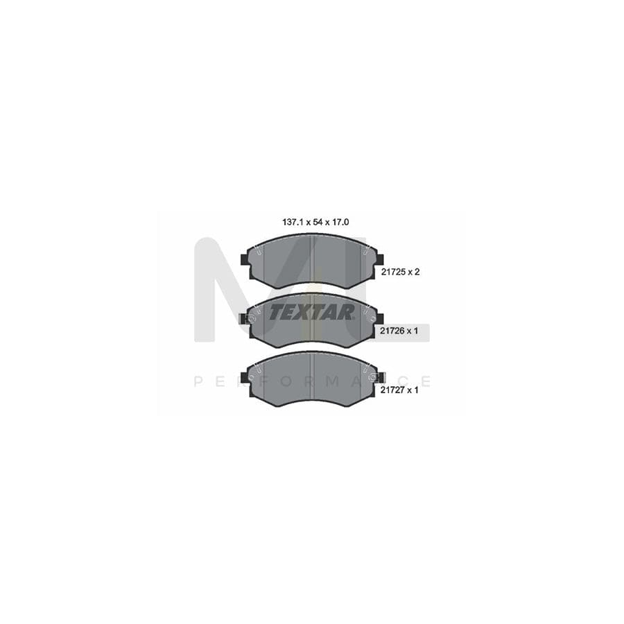 TEXTAR 2172501 Brake pad set with acoustic wear warning