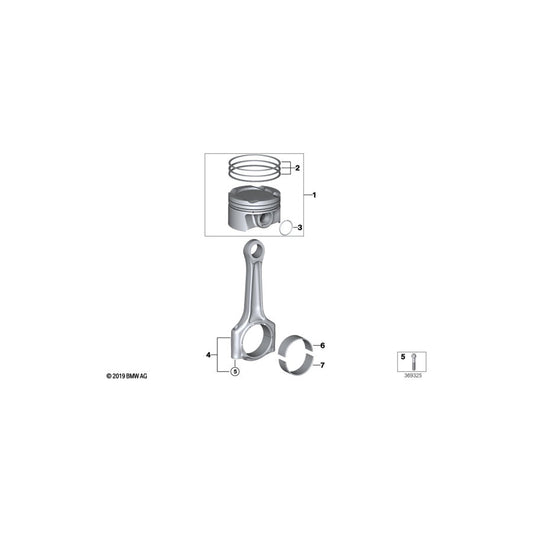 Genuine BMW 11248484614 G20 G30 G01 Set Connecting Rod L=157,7mm (Inc. 320i 1.6, X3 20i 1.6 & 520i 1.6)