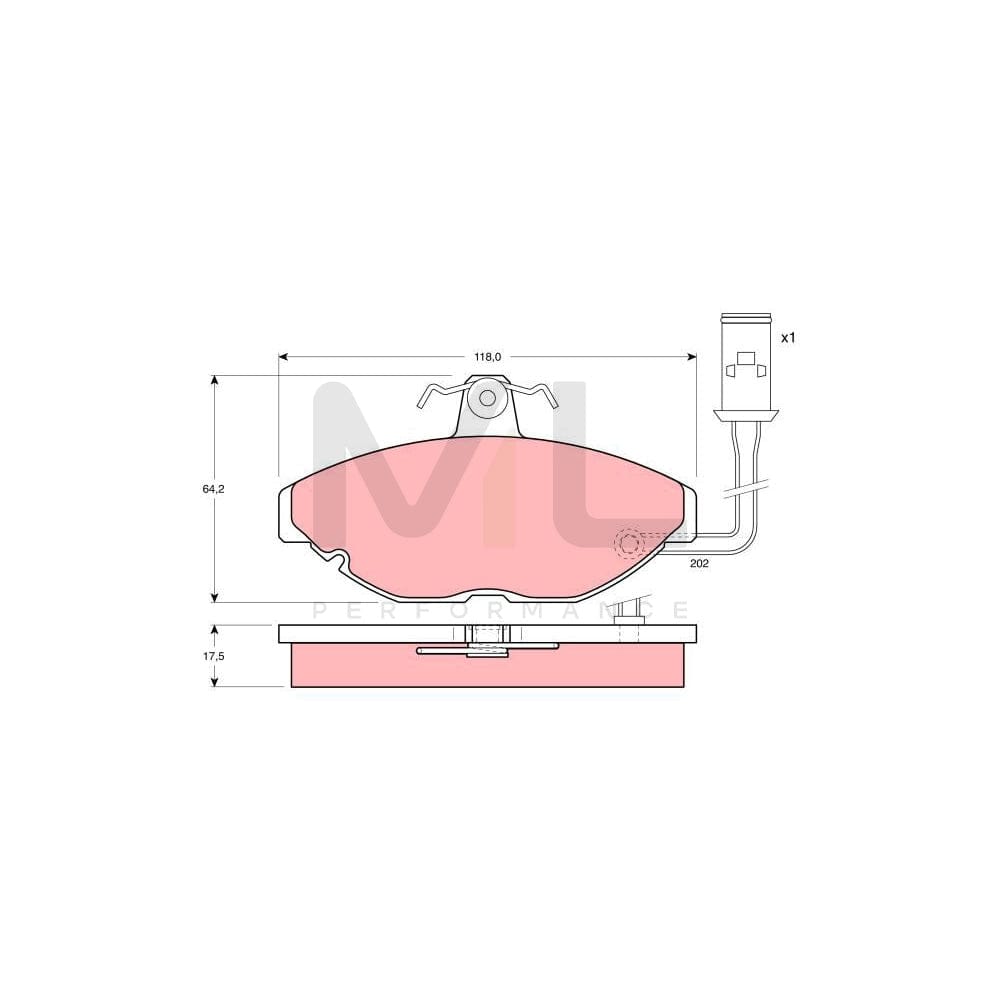 TRW Gdb428 Brake Pad Set Incl. Wear Warning Contact, With Brake Caliper Screws, With Accessories