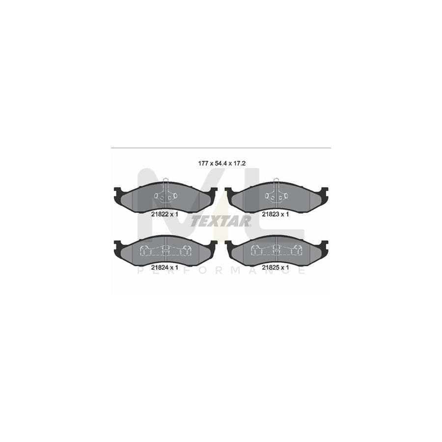 TEXTAR 2182202 Brake pad set not prepared for wear indicator
