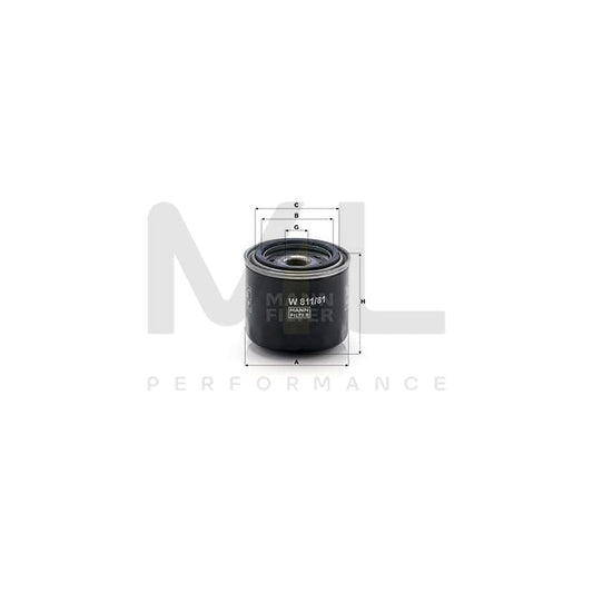 MANN-FILTER W 811/81 Oil Filter Spin-on Filter, with one anti-return valve