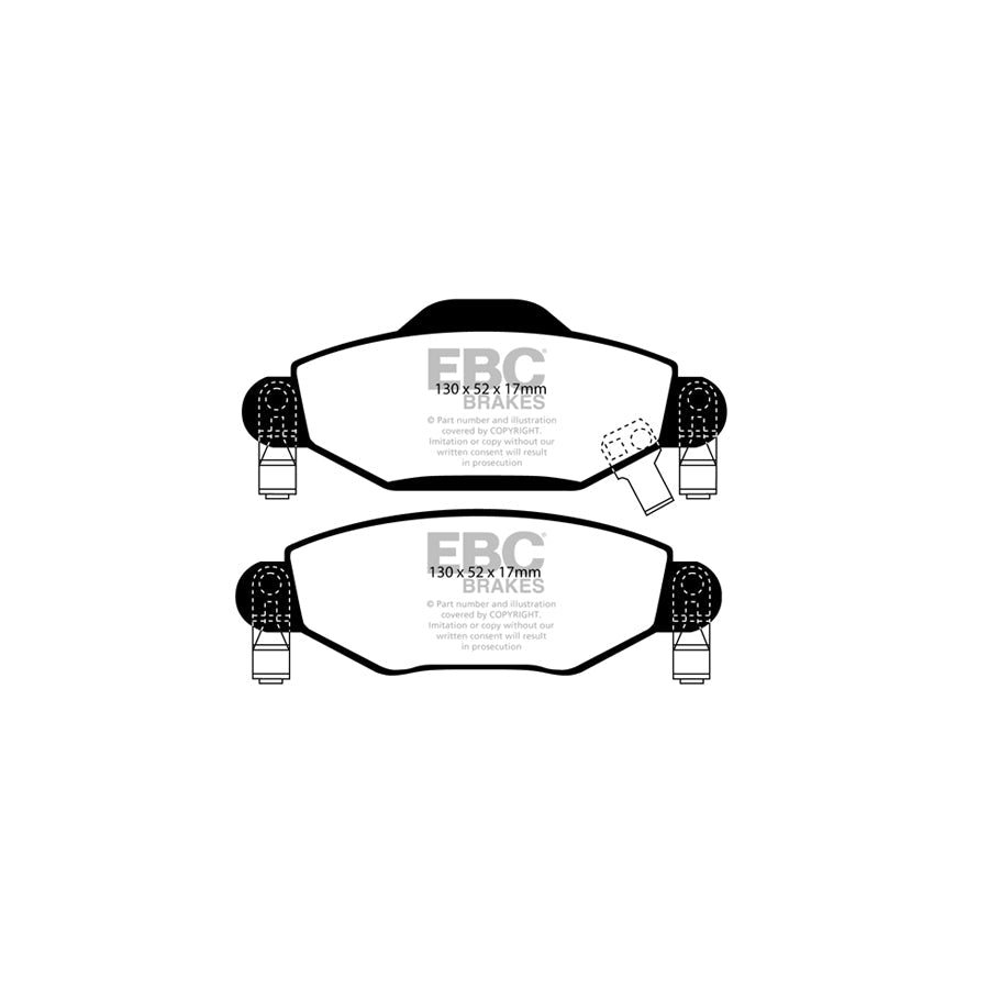EBC PD01KF1630 Toyota Yaris (XP10) Greenstuff Front Brake Pad & Plain Disc Kit  2 | ML Performance UK Car Parts