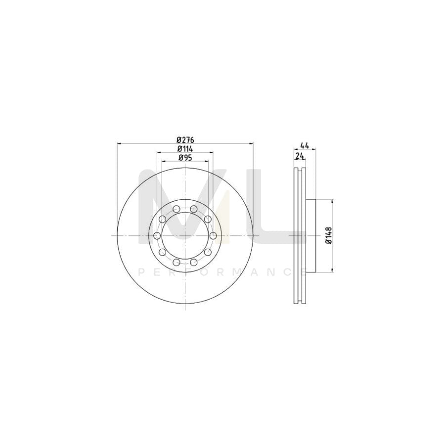 TEXTAR 93085700 Brake Disc Internally Vented, without wheel hub, without wheel studs  - 1 piece