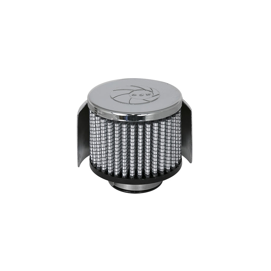 aFe 18-01502 1-1/2 IN F x 3 IN B x 3 IN T x 2-1/2 IN H - w/ Chrome Heat Shield Crankcase Vent Filter