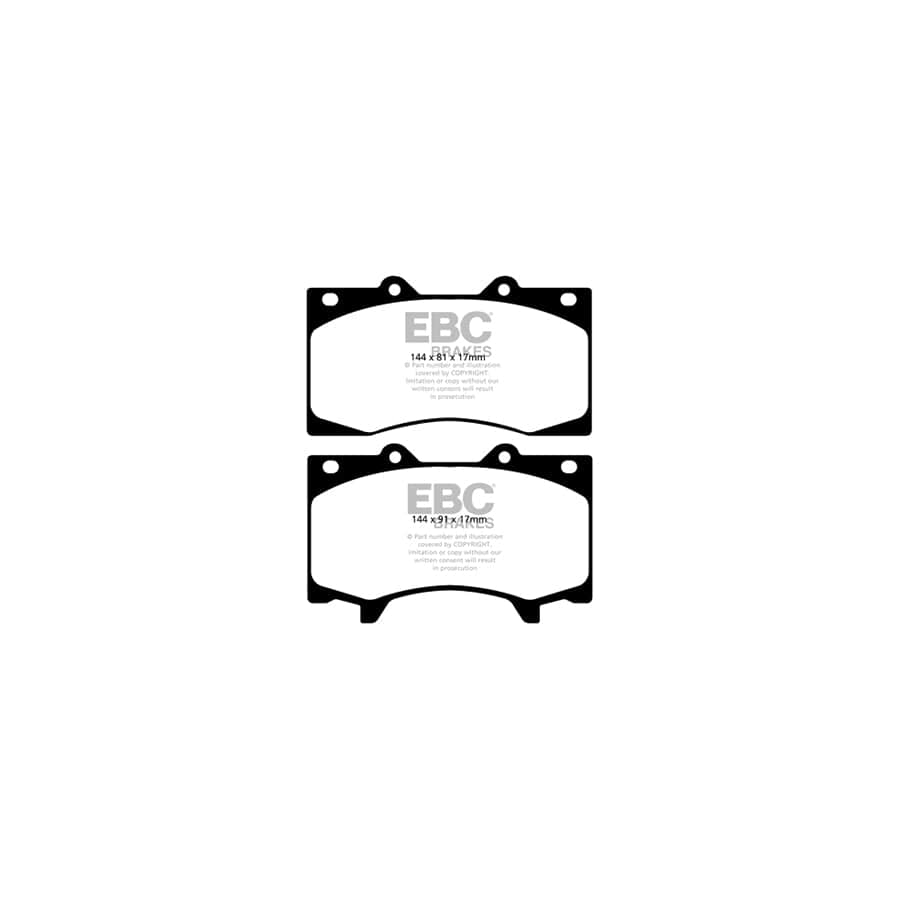 EBC PD03KF1450 Nissan Patrol Yellowstuff Front Brake Pad & Plain Disc Kit 2 | ML Performance UK Car Parts