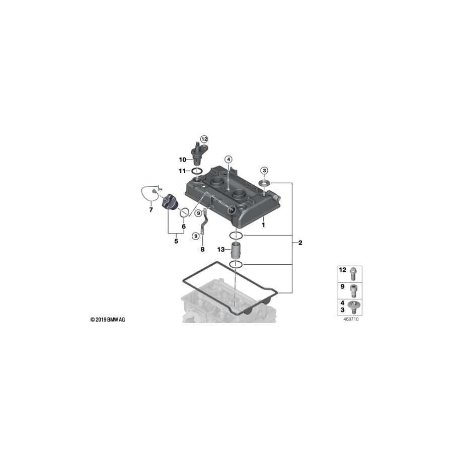 Genuine BMW 11128392899 Cap For Oil Filler (Inc. i3)