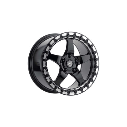 Forgestar F001B0063P50 15x10 D5 Beadlock Standard 5x120.65 ET50 BS7.5 Gloss Black Machined Drag Racing Wheel