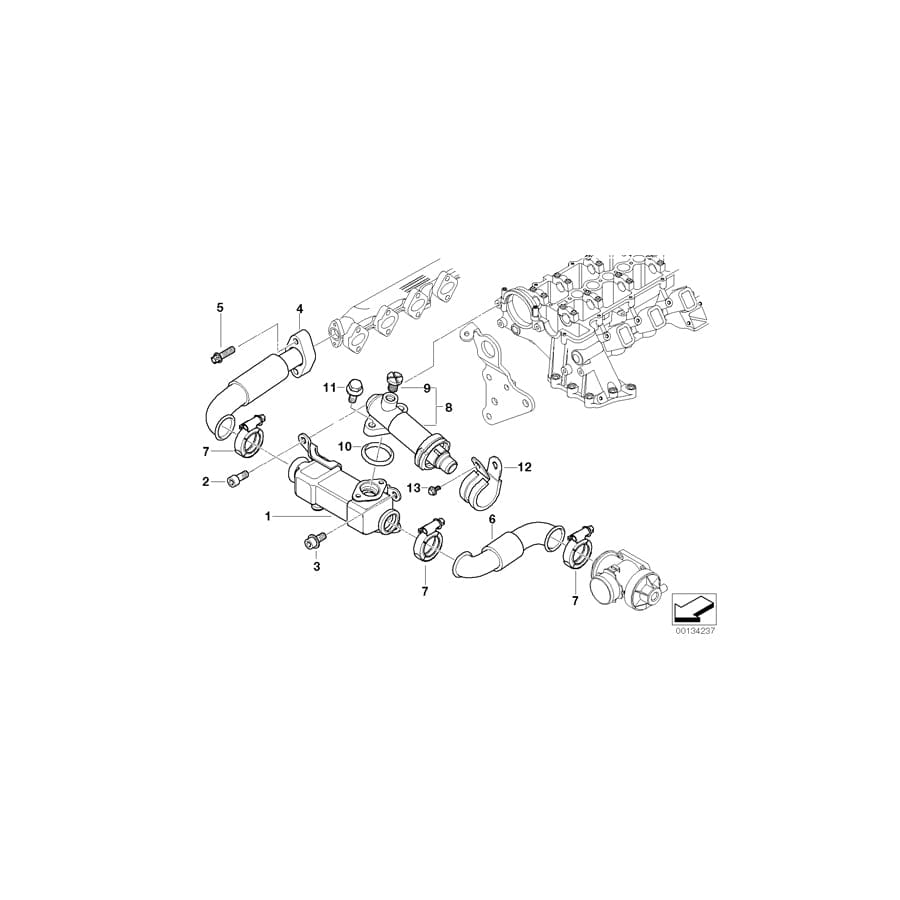 Genuine BMW 11712463463 E46 E38 E60 Pipe (Inc. 318d, 330d & 320Cd)