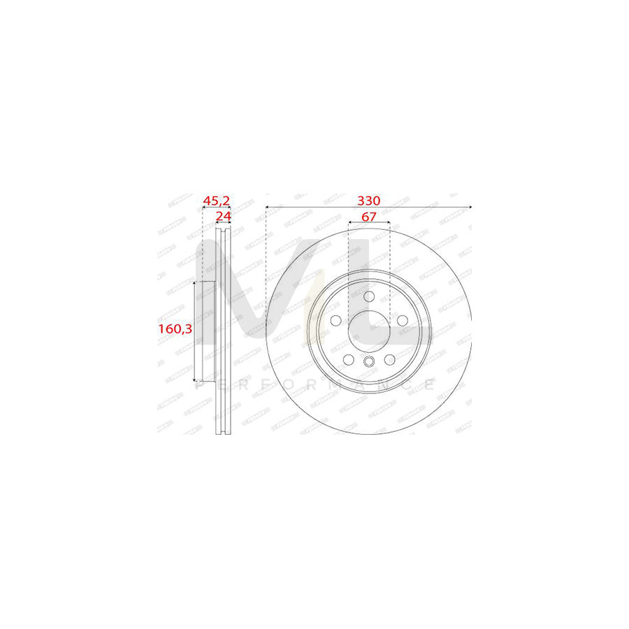 Ferodo DDF2762C Brake Disc Vented, Coated  - Pair