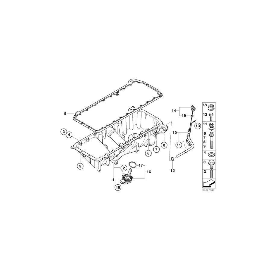 Genuine BMW 11437793022 E61 E60 Guide Tube (Inc. 530xd & 525xd)