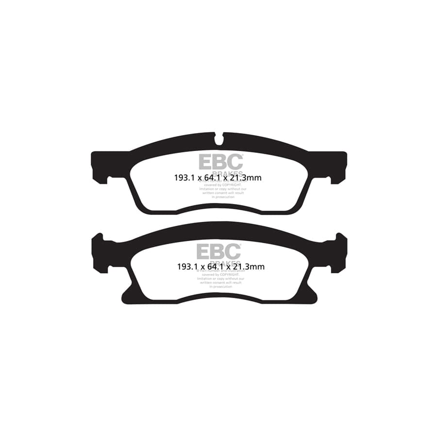 EBC PD03KF1456 Dodge Durango Yellowstuff Front Brake Pad & Plain Disc Kit - ATE Caliper 2 | ML Performance UK Car Parts