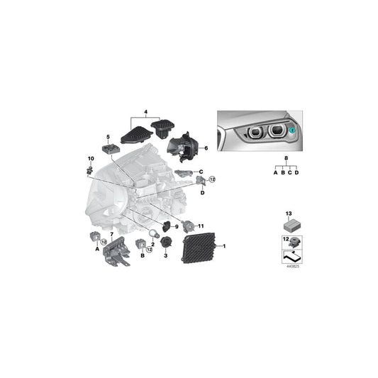 Genuine BMW 63117428787 F48 F39 Led Module For Cornering Light, Left (Inc. X2 28i, X2 25iX & X2 25dX)