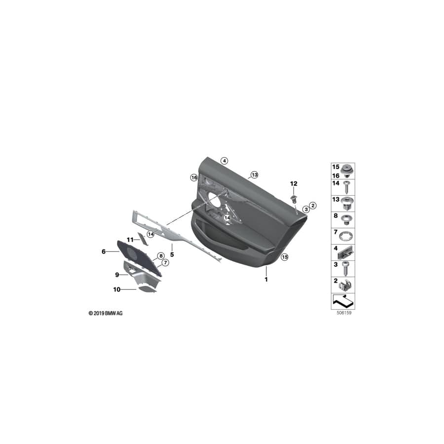 Genuine BMW 51427948173 F93 G16 Trim Cover For Handle Recess, Left SCHWARZ (Inc. 840iX, M8 & M850iX)