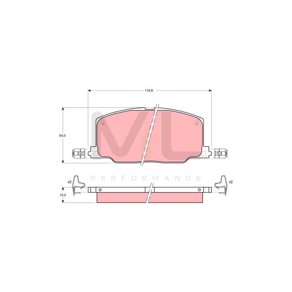 TRW Gdb798 Brake Pad Set With Acoustic Wear Warning, With Accessories