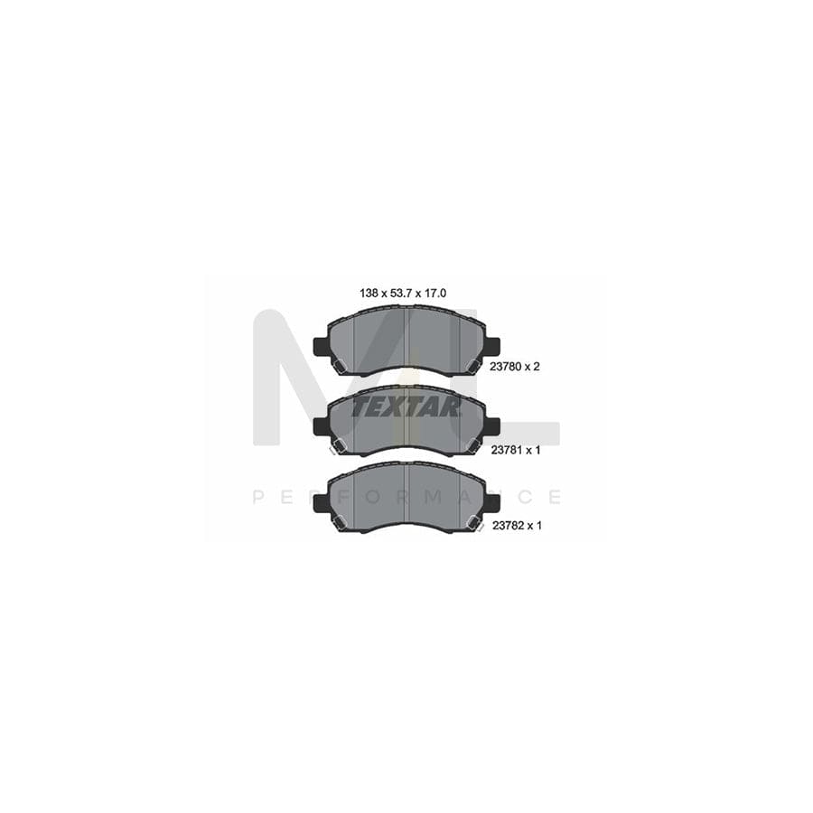 TEXTAR 2378001 Brake pad set with acoustic wear warning