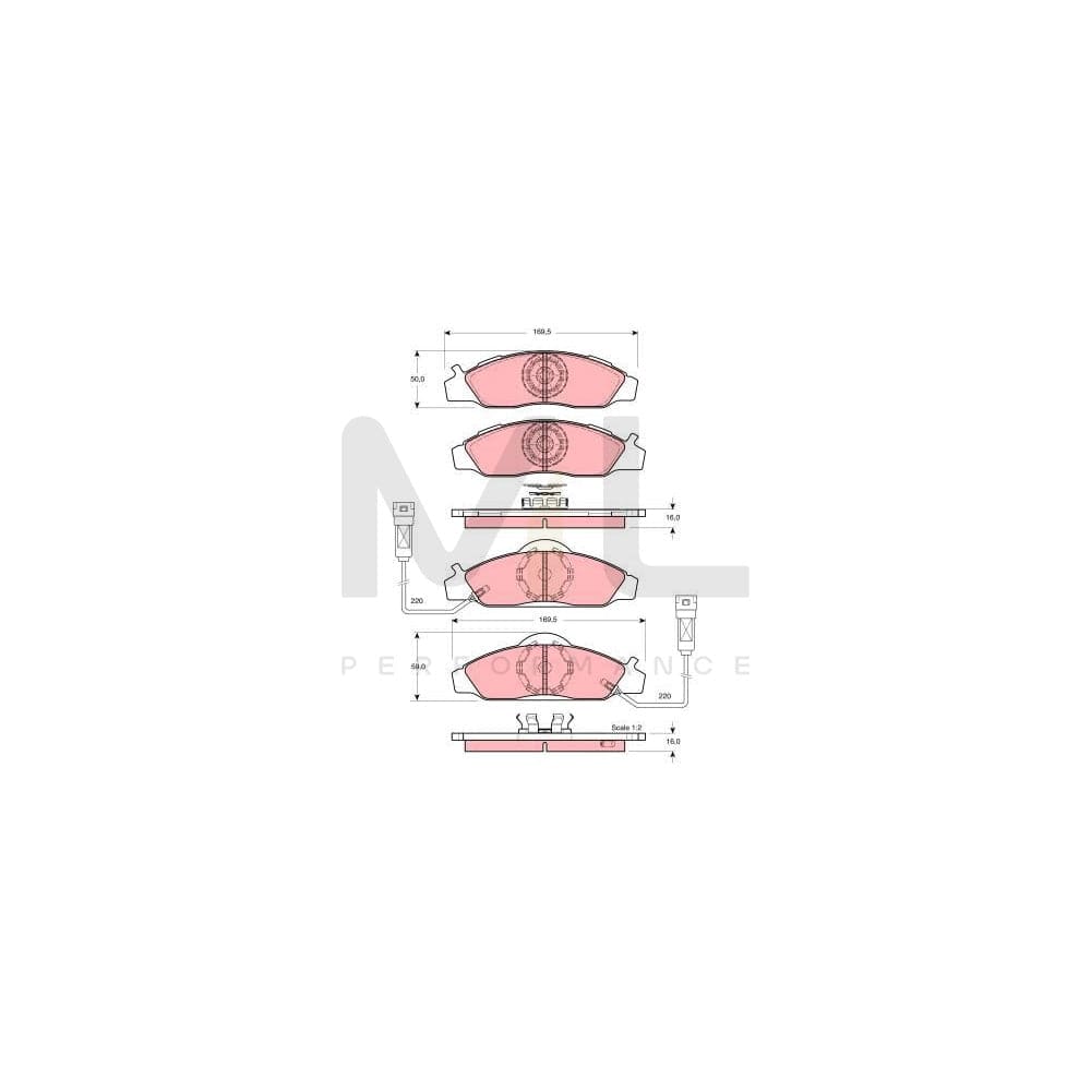 TRW Gdb3134 Brake Pad Set Incl. Wear Warning Contact