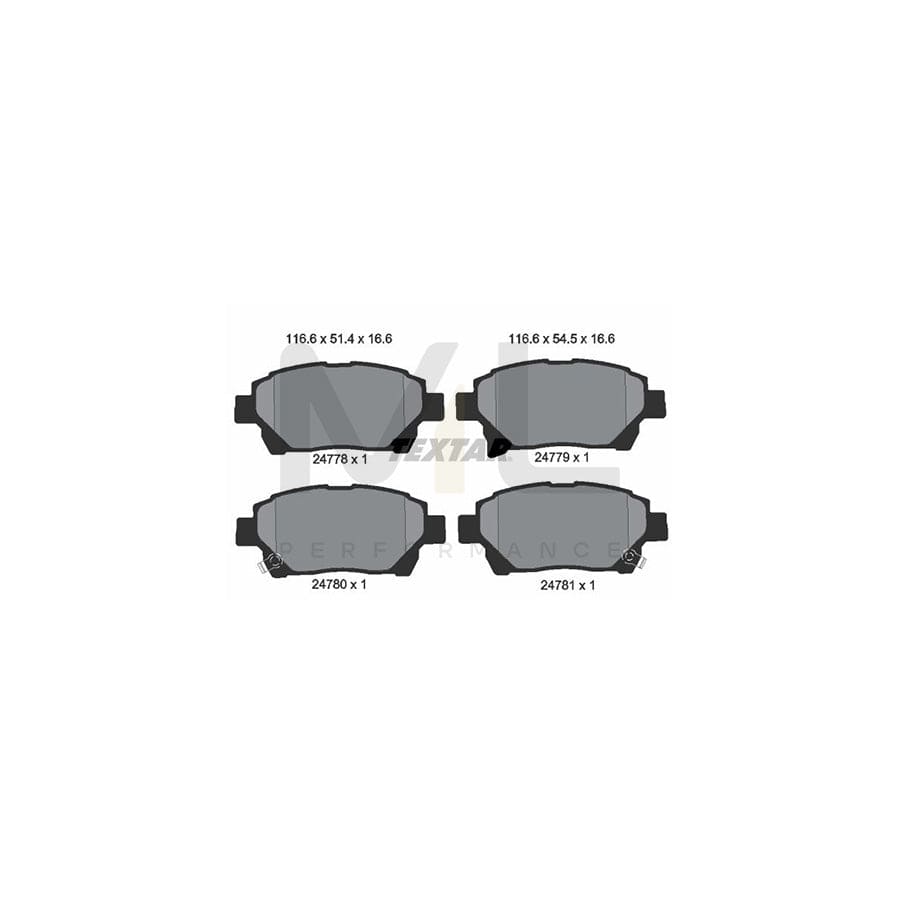 TEXTAR 2477801 Brake pad set with acoustic wear warning