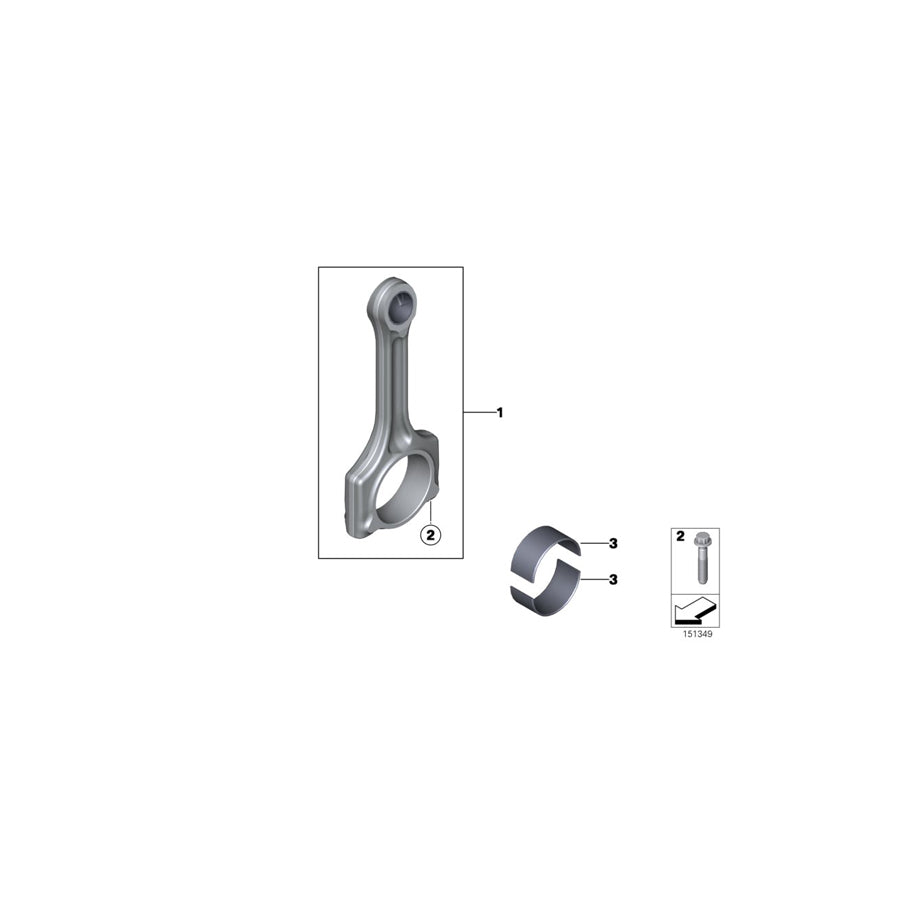 Genuine BMW 11249894656 R56 Set Connecting Rod L=139,29mm (Inc. One, One Eco & One Eco 55kW)