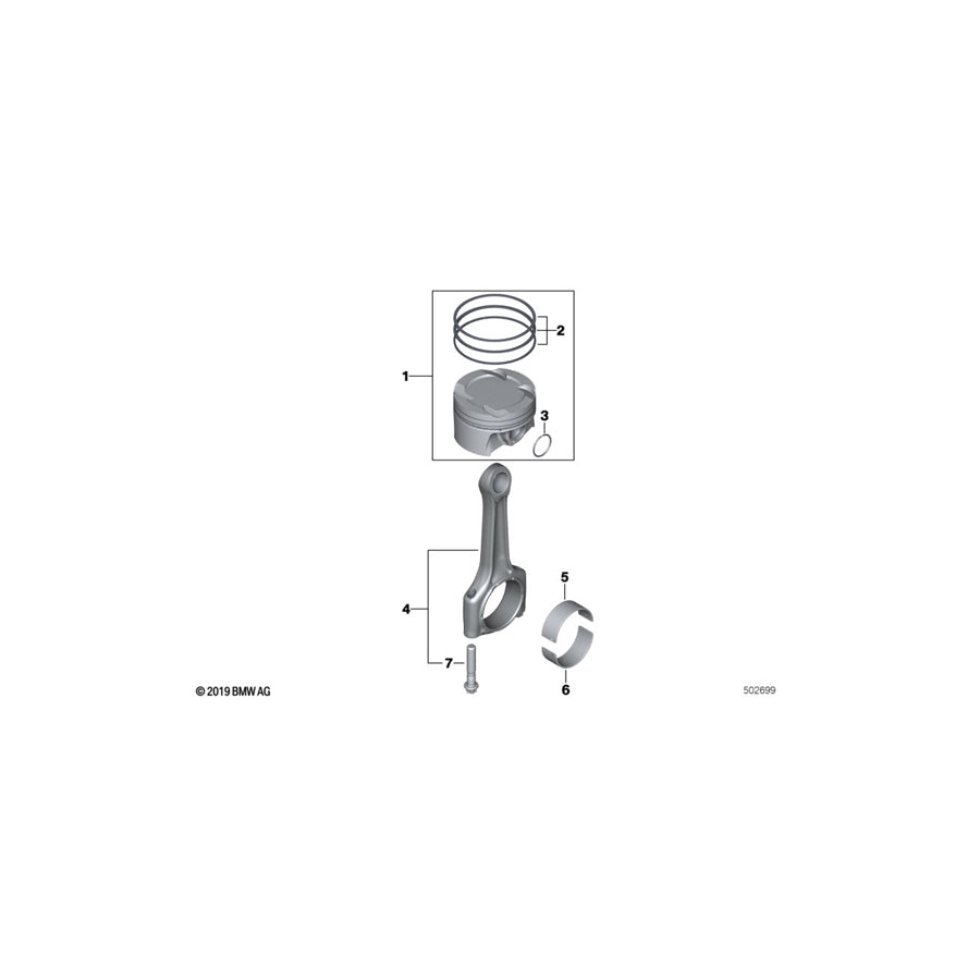 Genuine BMW 11248623417 Set Connecting Rod L=146,0mm (Inc. i8)