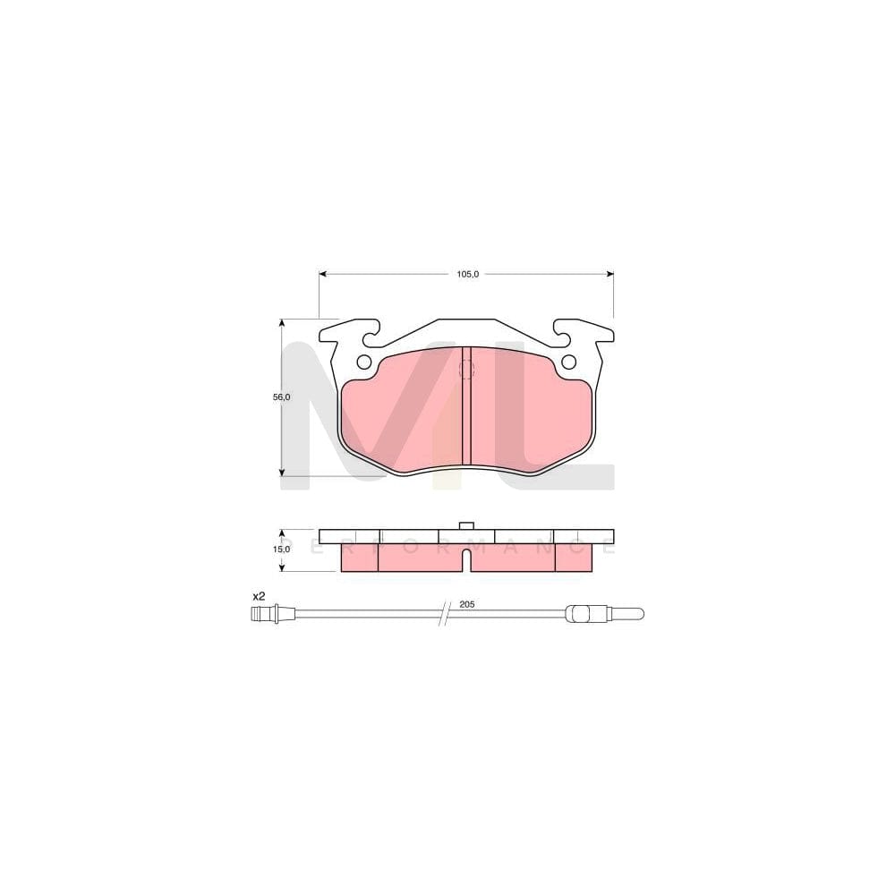 TRW Gdb1120 Brake Pad Set For Renault Safrane I Phase 1 Hatchback (B54) Incl. Wear Warning Contact