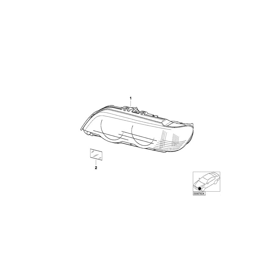 Genuine BMW 63126930216 E53 Right Headlight, White Turn Indicator (Inc. X5)