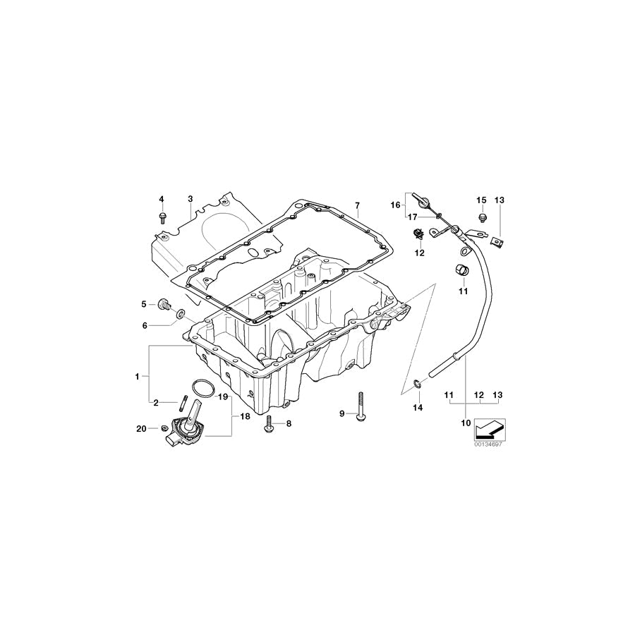 Genuine BMW 11437791561 E83 E83 Guide Tube (Inc. X3 2.0d)